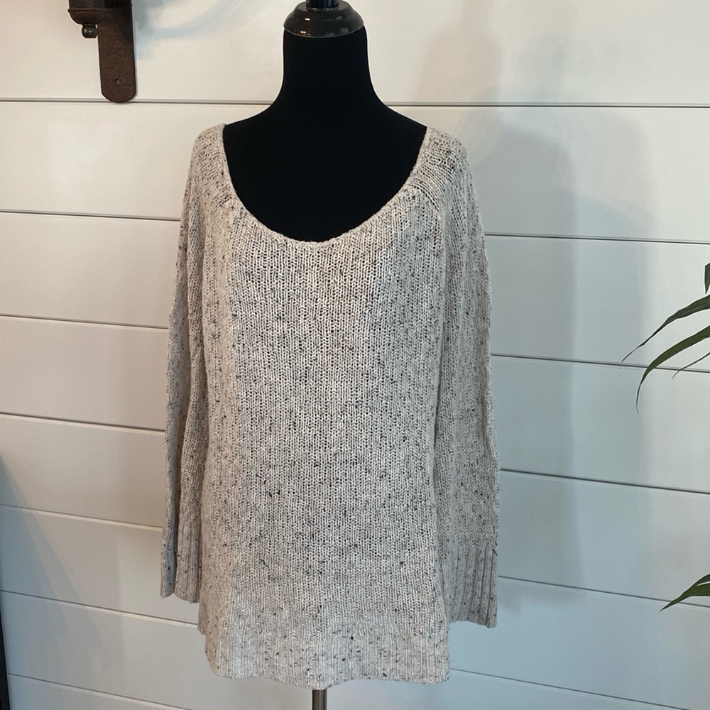 Hinge Gray Boatneck or Off Shoulder Sweater S